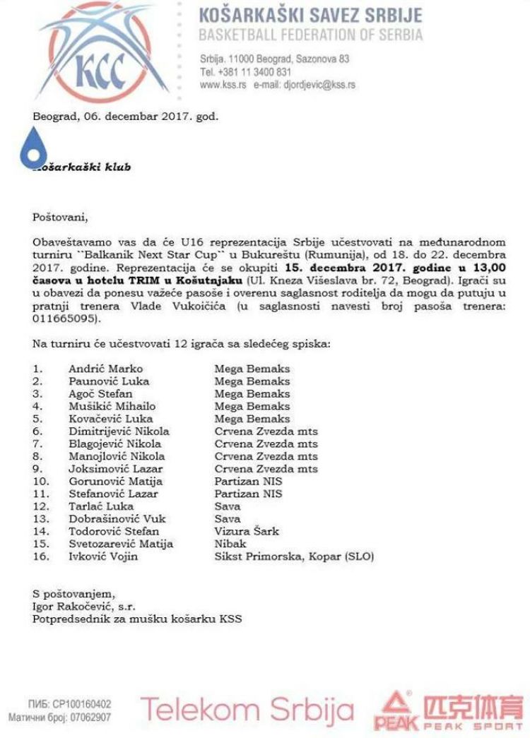 savini igrači u reprezentaciji srbije košarkaški klub sava